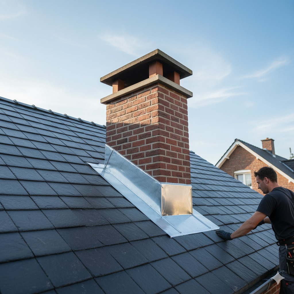 Abergement de cheminée en zinc